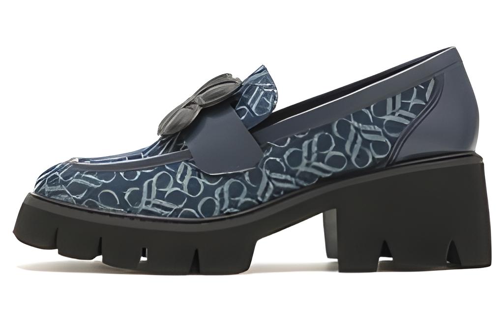 (W) Joypeace Retro 'Carved Loafer High Heels Blue'