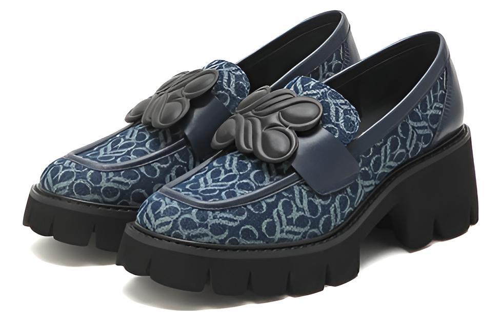 (W) Joypeace Retro 'Carved Loafer High Heels Blue' 圖 2