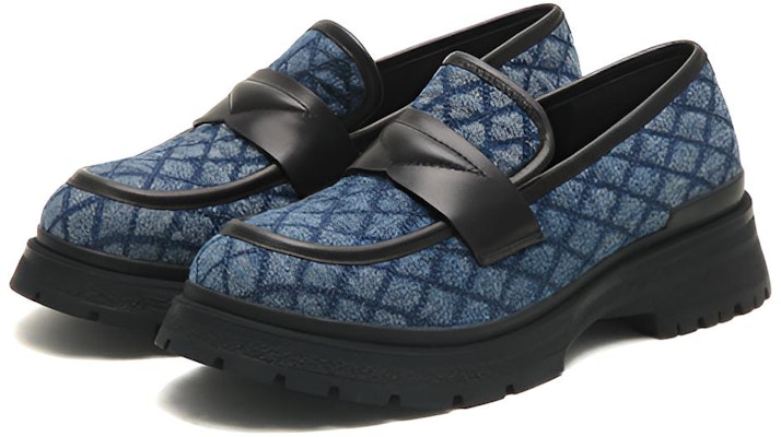 (W) Joypeace Retro Kasut Loafer Chunky 'Biru 5.5cm Tumit' J2881CA2 Order (W) Joypeace Retro Kasut Loafer Chunky 'Biru 5.5cm Tumit' J2881CA2