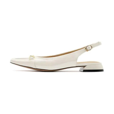 (W) Joypeace Retro Square-Toe Buckle Flat 'Casual Leather'