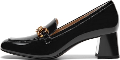 (Women) Joypeace Retro Square Toe Block Heel 'Black Leather' YWH01CA3 (Women) Joypeace Retro Square Toe Block Heel 'Black Leather' YWH01CA3