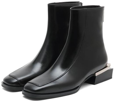 (W) 卓雅复古方头几何跟踝靴“黑色皮革” ZW331DZ2 Order (W) 卓雅复古方头几何跟踝靴“黑色皮革” ZW331DZ2