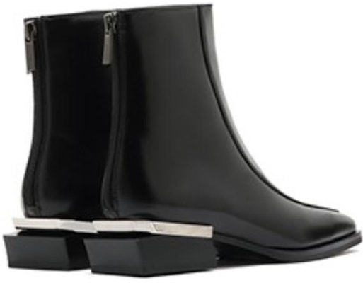 (W) 卓雅复古方头几何跟踝靴“黑色皮革” ZW331DZ2 Shop (W) 卓雅复古方头几何跟踝靴“黑色皮革” ZW331DZ2