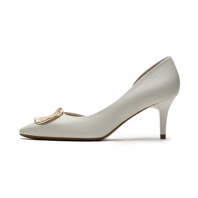 (W) Joypeace Retro Stiletto High Heel 'Beige White'