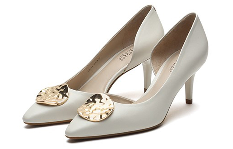 (W) Joypeace Retro Stiletto High Heel 'Beige White' 圖 4