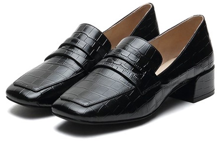 Lookbook (W) Joypeace Sepatu Hak Tinggi Round Toe Loafer 'Hitam' J4NJ53-6DU1AA1