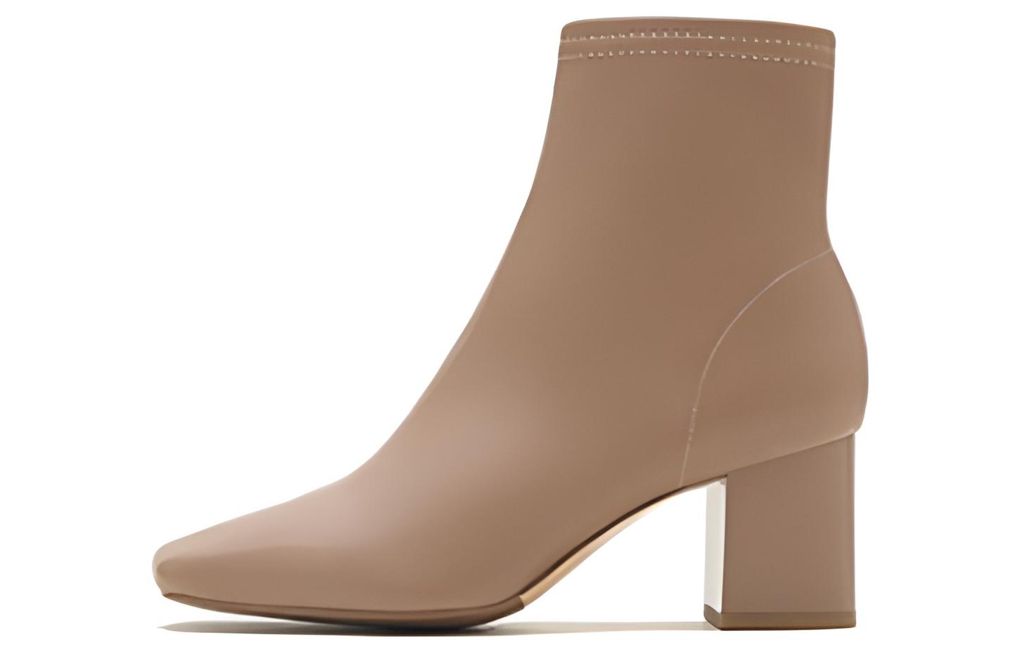 Order (W) 自乐 羊皮方头粗跟时尚拉链短靴 '6.5cm' YSN27DD2