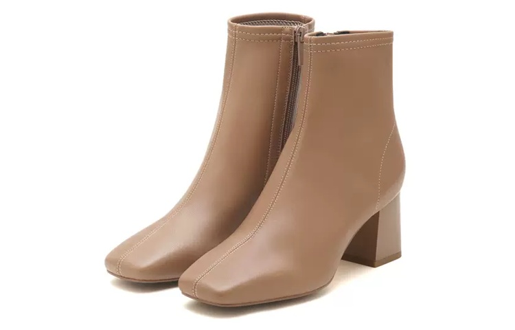 Lookbook (W) 自乐 羊皮方头粗跟时尚拉链短靴 '6.5cm' YSN27DD2