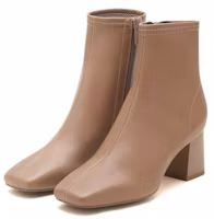 Lookbook (W) Joypeace Sepatu Boot Kulit Domba Tumit Tebal Ritsleting Mode '6,5cm' YSN27DD2