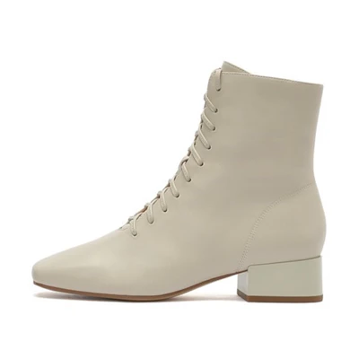 (W) Joypeace Short Martin Boots 'Beige'