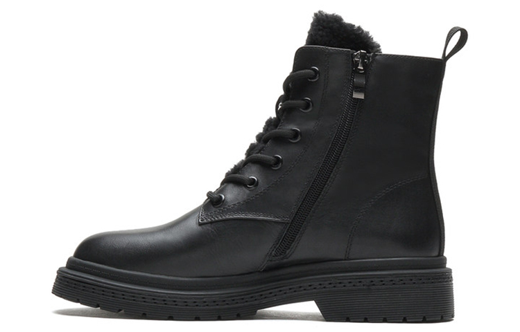 (Women) Joypeace Short Martin Boots 'Black Fleece-Lined' JFD969ZBRU2DD0