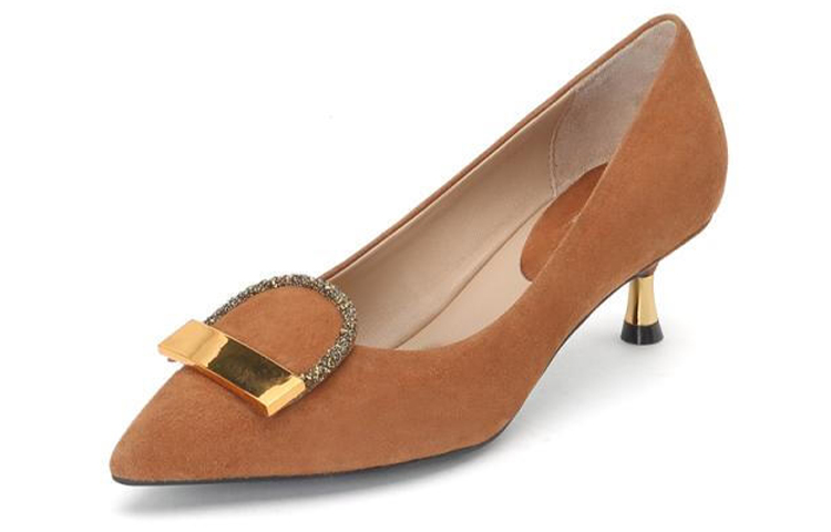 Order (W) 卓诗尼棕色天鹅绒高跟鞋 J92KL301DS1AQ1