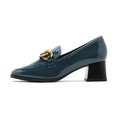 (W) Joypeace Vintage Patent Leather Heels 'Blue'
