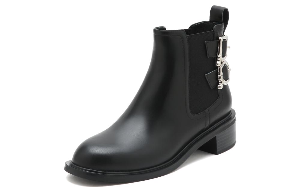 (W) Joypeace ZMS 'Black Metal Buckle Chunky Heel Chelsea Boot' 圖 2