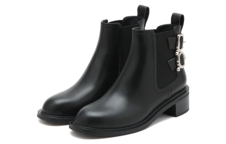 (W) Joypeace ZMS 'Black Metal Buckle Chunky Heel Chelsea Boot' 圖 3