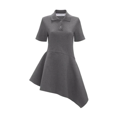(Women) JW Anderson Asymmetrical Colorblock Short Sleeve Dress Dark Gray JD0037PG1479-938