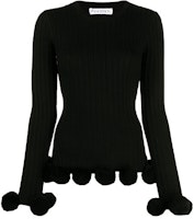 (Women) JW Anderson Black Slim Fit Ribbed Wool Sweater Pullover. KT0042YN0008-999 (Women) JW Anderson Black Slim Fit Ribbed Wool Sweater Pullover. KT0042YN0008-999