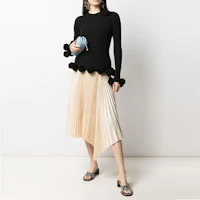 Lookbook (W) JW Anderson 黑色修身羅紋羊毛套頭毛衣 KT0042YN0008-999