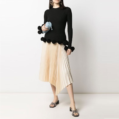 (W) JW Anderson Baju Bulu Hitam Langsing Berjalur. KT0042YN0008-999 Lookbook (W) JW Anderson Baju Bulu Hitam Langsing Berjalur. KT0042YN0008-999