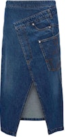 (Women) JW Anderson Blue Zipper Denim Midi Skirt DK0023PG1164-804 (Women) JW Anderson Blue Zipper Denim Midi Skirt DK0023PG1164-804