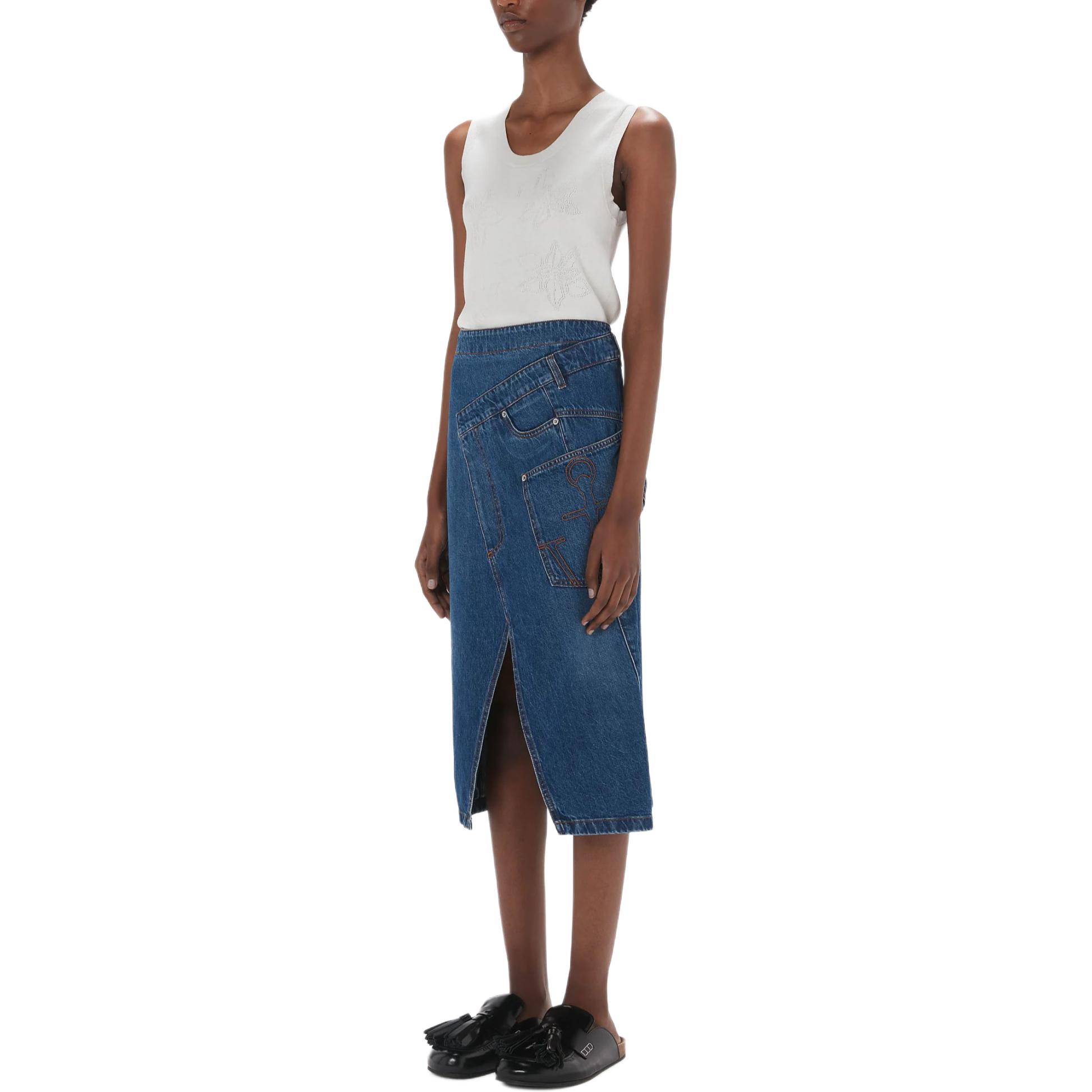 Lookbook (W) Falda Midi Vaquera Azul con Cremallera JW Anderson DK0023PG1164-804