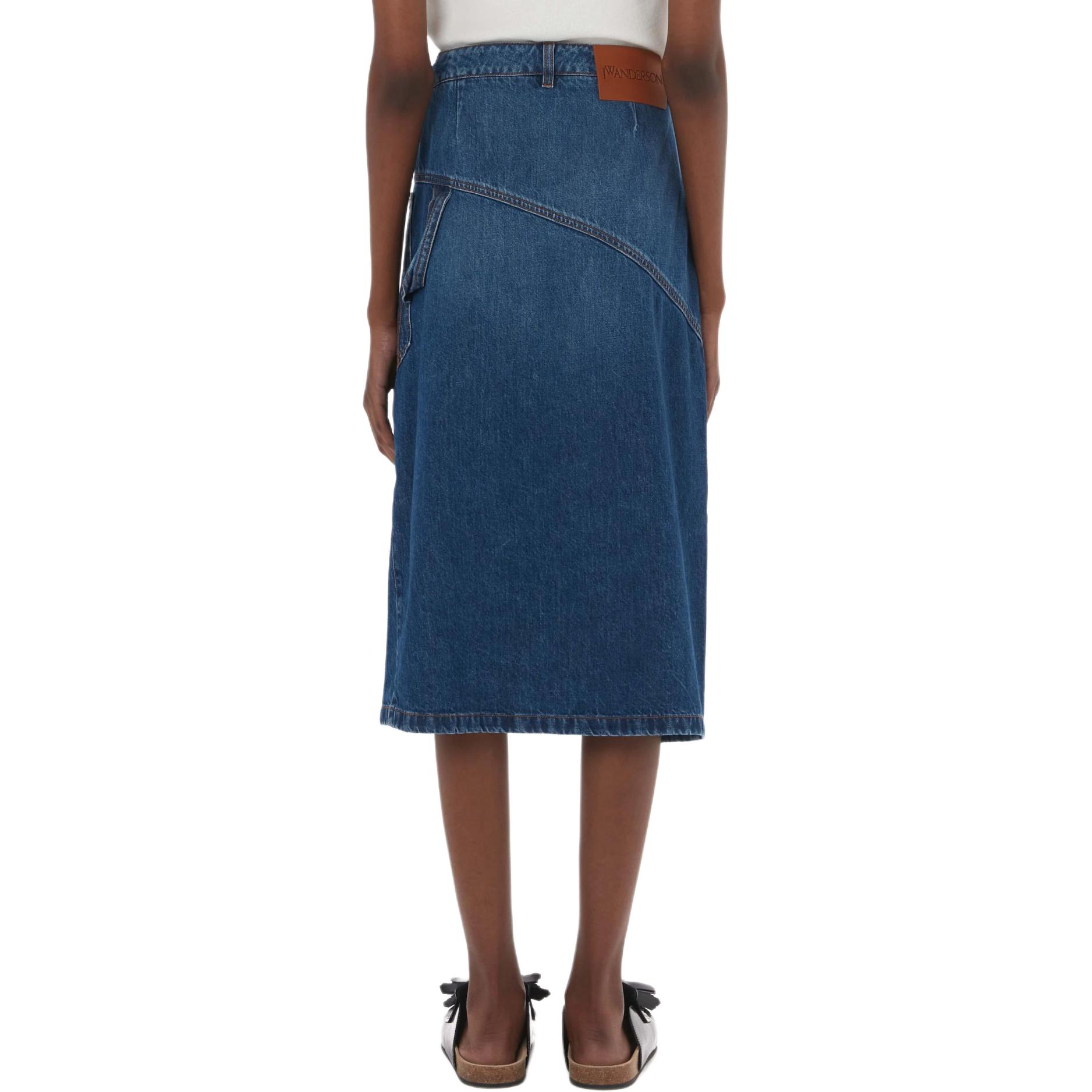 Purchase (W) Falda Midi Vaquera Azul con Cremallera JW Anderson DK0023PG1164-804