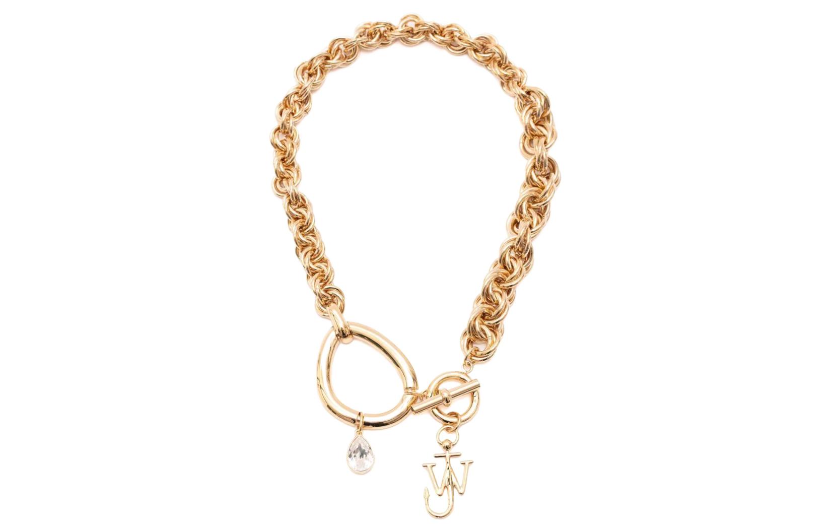 (Women) JW Anderson  Brass Pendant Chain Choker Necklace - Gold JY0119OT0003120