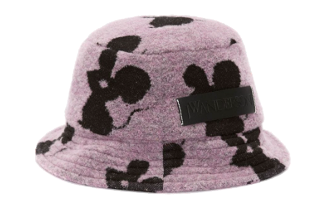(Women) JW Anderson  Purple Patterned Jacquard Wool Nylon Acrylic Fisherman Hat. AC0175FA0303733