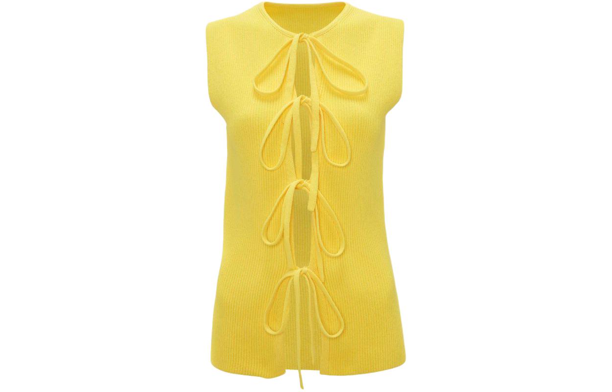 Order (W) JW Anderson Camiseta Sin Mangas Amarilla de Cuello Redondo con Lazo KW1140YN0327-221