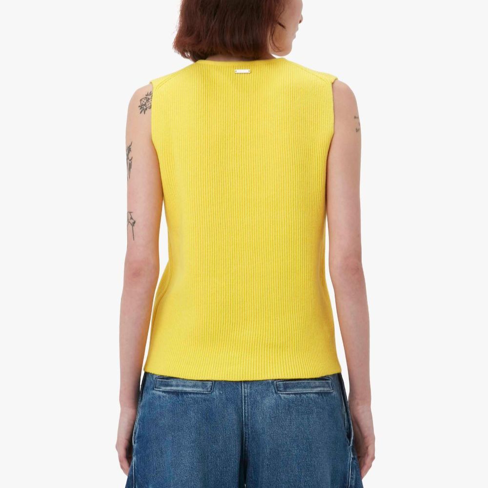Shop (W) JW Anderson Camiseta Sin Mangas Amarilla de Cuello Redondo con Lazo KW1140YN0327-221