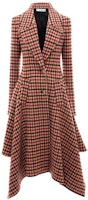 (Women) JW Anderson FW21 Red Ruffle Trim Long Plaid Single-Breasted Coat CO0063P-G0312-445 (Women) JW Anderson FW21 Red Ruffle Trim Long Plaid Single-Breasted Coat CO0063P-G0312-445