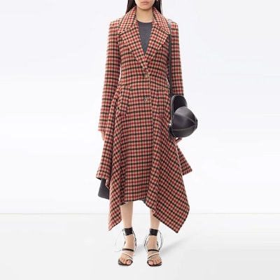 (W) JW Anderson FW21 Merah Kot Kotak Trim Ruffle Panjang Single-Breasted CO0063P-G0312-445 Lookbook (W) JW Anderson FW21 Merah Kot Kotak Trim Ruffle Panjang Single-Breasted CO0063P-G0312-445