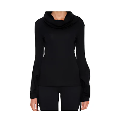 (Women) JW Anderson FW22 Black Turtleneck Drawstring Knit Sweater TP18WP17-BLACK