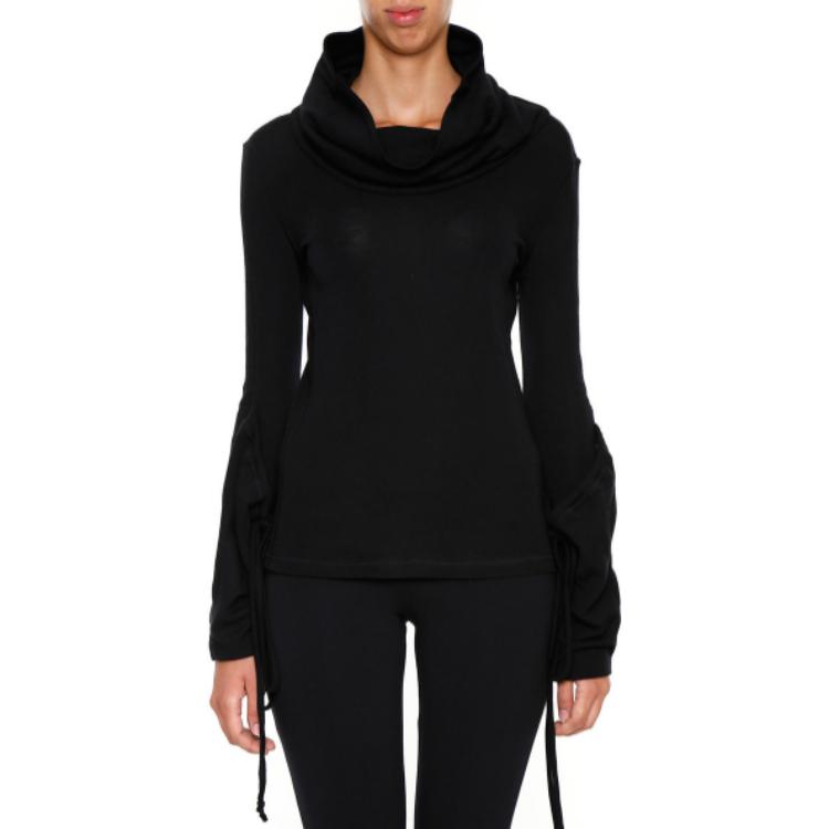 Lookbook (W) JW Anderson FW22 Sweater Rajut Hitam Turtleneck Drawstring. TP18WP17-BLACK