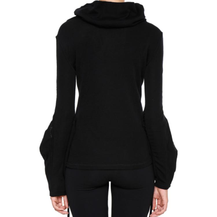 Shop (W) JW Anderson FW22 Sweater Rajut Hitam Turtleneck Drawstring. TP18WP17-BLACK