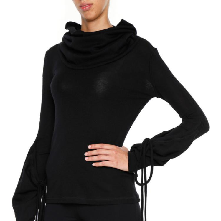 Purchase (W) JW Anderson FW22 Sweater Rajut Hitam Turtleneck Drawstring. TP18WP17-BLACK
