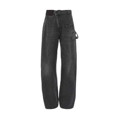(Women) JW Anderson FW22 Loose Fit Solid Color Jeans Grey DT0068-PG1195-929