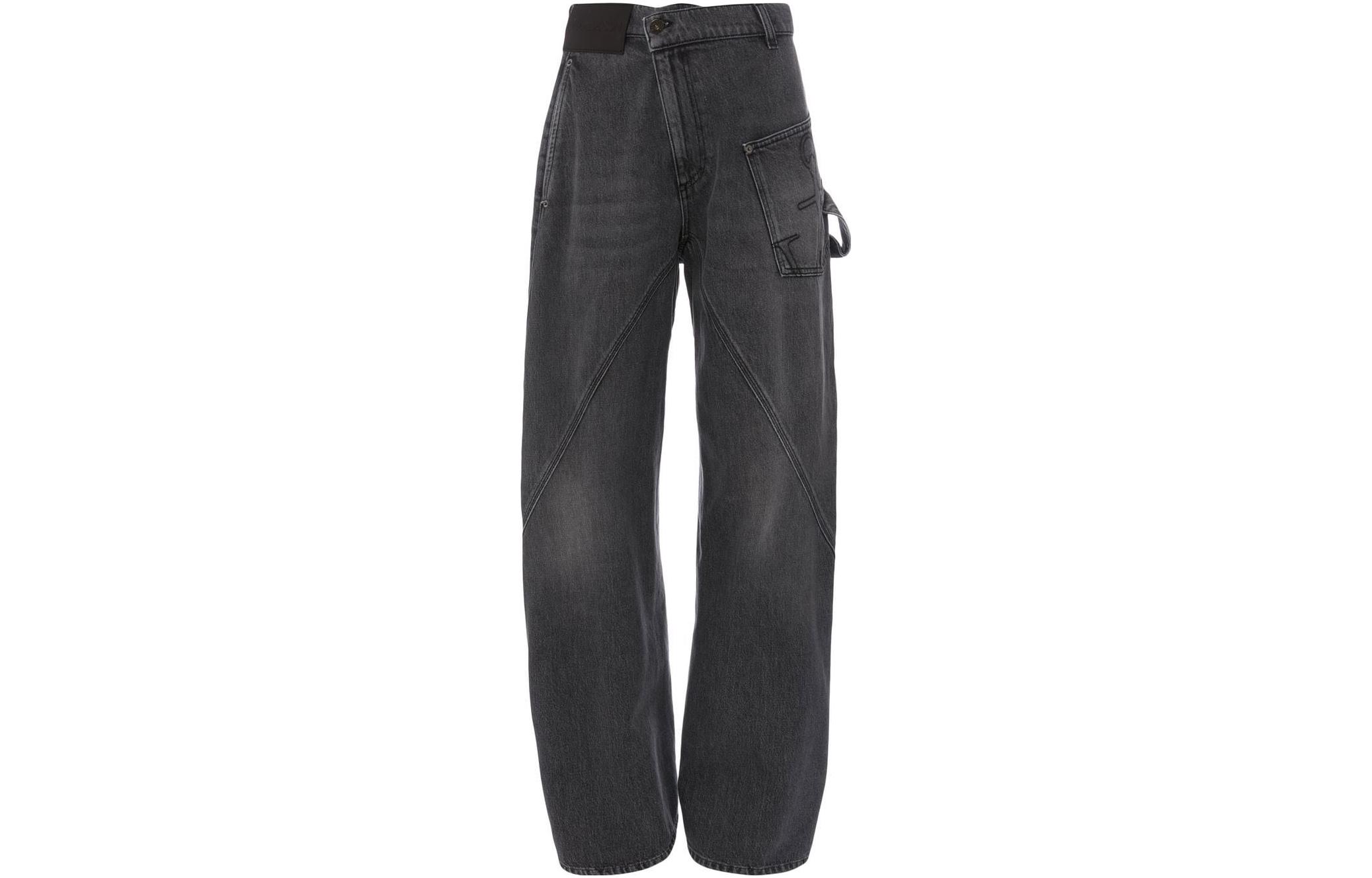 Order (W) JW Anderson FW22 Seluar Jeans Longgar Warna Kelabu Solid DT0068-PG1195-929