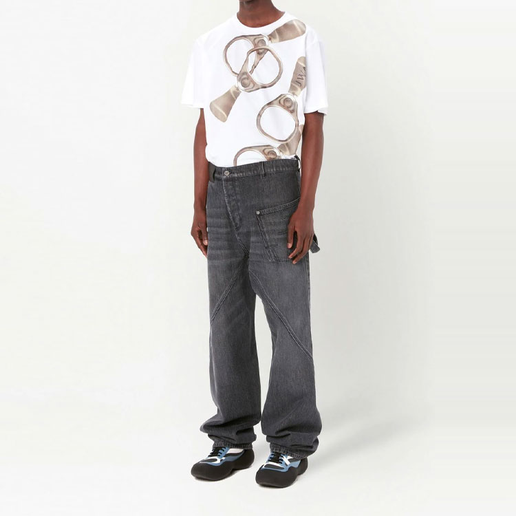 Lookbook (W) JW Anderson FW22 Seluar Jeans Longgar Warna Kelabu Solid DT0068-PG1195-929