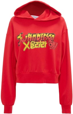 (W) JW Anderson FW22 Sudadera Roja Corta con Capucha y Manga Larga JW0053PG1078450 Order (W) JW Anderson FW22 Sudadera Roja Corta con Capucha y Manga Larga JW0053PG1078450