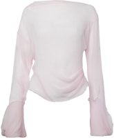 (Women) JW Anderson FW24 Asymmetric Hem Pullover Long Sleeve Tee Light Pink TP0340PG1647324-PINK (Women) JW Anderson FW24 Asymmetric Hem Pullover Long Sleeve Tee Light Pink TP0340PG1647324-PINK