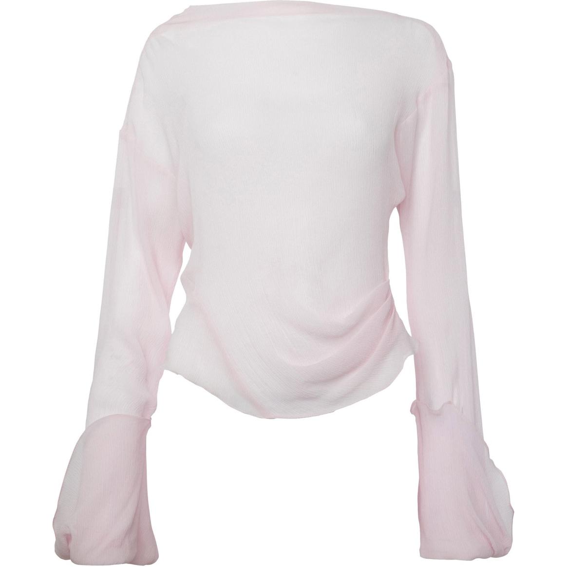 Order (W) JW Anderson FW24 Asymmetric Hem Pullover Lengan Panjang Pink Muda TP0340PG1647324-PINK