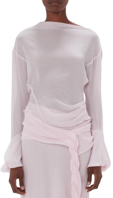 (W) JW Anderson FW24 Asymmetric Hem Pullover Lengan Panjang Pink Muda TP0340PG1647324-PINK Lookbook (W) JW Anderson FW24 Asymmetric Hem Pullover Lengan Panjang Pink Muda TP0340PG1647324-PINK