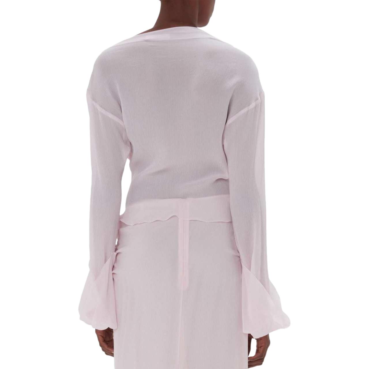 Purchase (W) JW Anderson FW24 Asymmetric Hem Pullover Lengan Panjang Pink Muda TP0340PG1647324-PINK