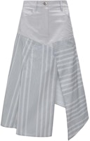 (Women) JW Anderson FW24 Grey Striped Patchwork A-Line Casual Skirt. SK0175PG1575929 (Women) JW Anderson FW24 Grey Striped Patchwork A-Line Casual Skirt. SK0175PG1575929