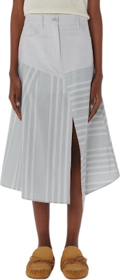 (W) JW Anderson FW24 Kelabu Jalur Patchwork A-Line Skirt Kasual. SK0175PG1575929 Lookbook (W) JW Anderson FW24 Kelabu Jalur Patchwork A-Line Skirt Kasual. SK0175PG1575929