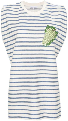 (W) JW Anderson 葡萄条纹无袖圆领T恤 白色 SS24。 JO0194PG1494097-WHITE Buy (W) JW Anderson 葡萄条纹无袖圆领T恤 白色 SS24。 JO0194PG1494097-WHITE