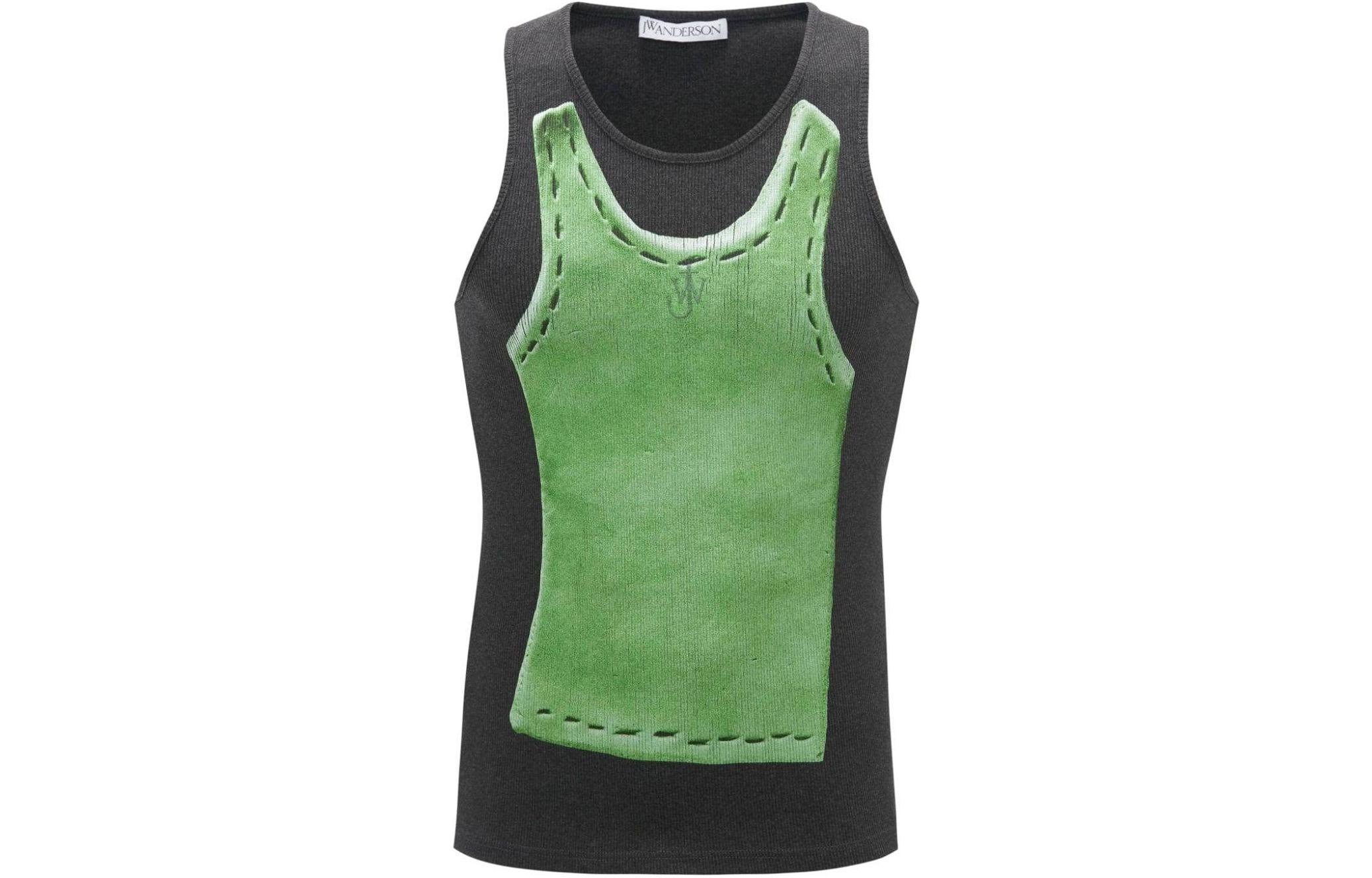 (Women) JW Anderson Illusion Print Crewneck Tank Top Women’s Charcoal Gray JO0213PG1552972-GREY