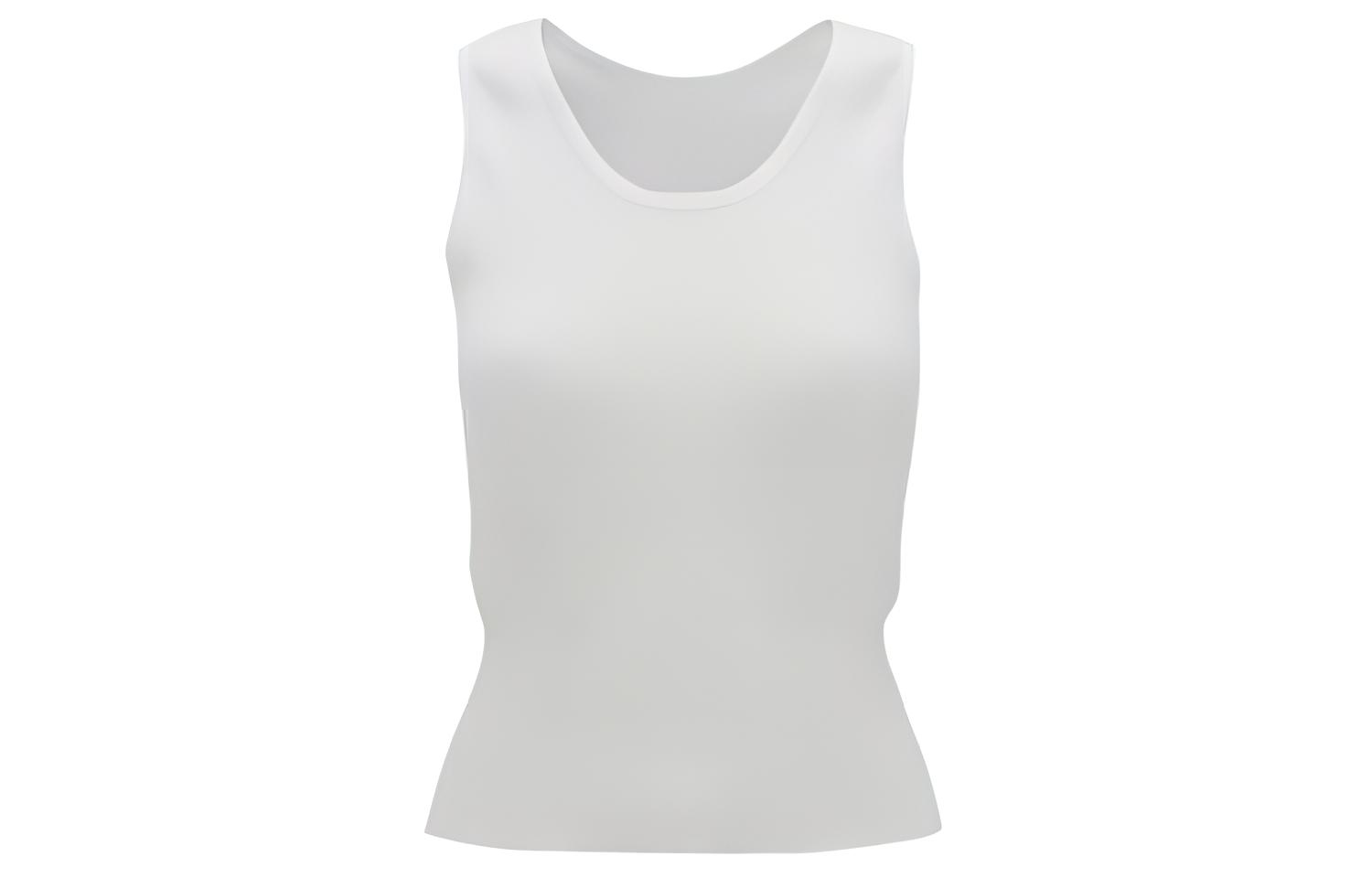 (Women) JW Anderson Slim Fit Solid Color Round Neck Tank Top White KW1133-YN0324-001