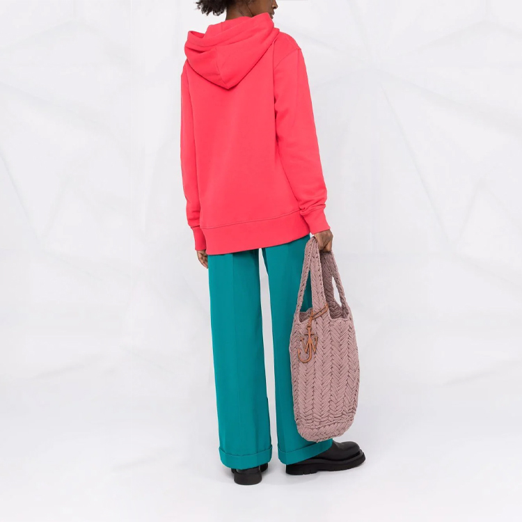 Shop (Women) JW Anderson SS22 Logo Embroidered Cotton Drawstring Hoodie Women’s Rose Pink JW0027-PG0771-459